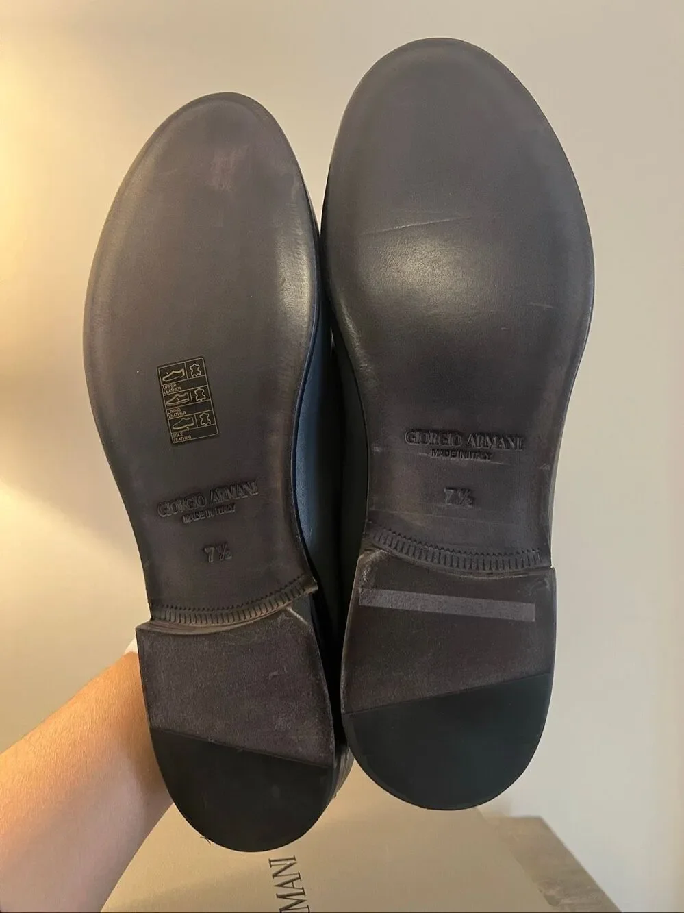 Giorgio Armani Leather Penny Loafers Size 8.5 - New